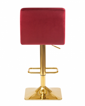 Барный стул на газлифте DOBRIN GOLDIE LM-5016 велюр бордовый, цвет основания золотой