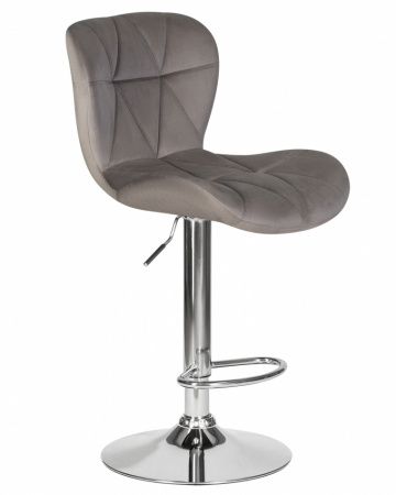 Барный стул на газлифте DOBRIN BARNY LM-5022, серый велюр (MJ9-75), цвет основания хром