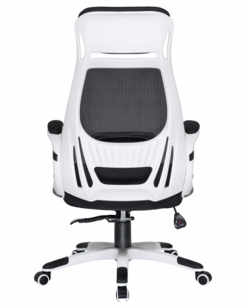Офисное кресло для руководителей DOBRIN STEVEN WHITE LMR-109BL (белый пластик, чёрная ткань)
