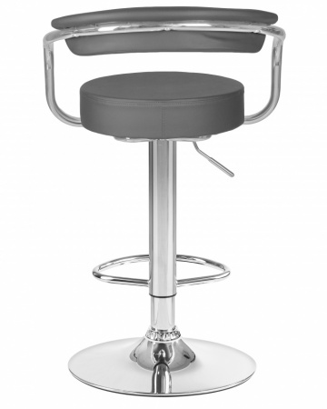 Барный стул на газлифте DOBRIN MARTA серый экокожа, цвет основания хром