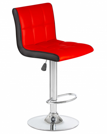 Стул барный DOBRIN CANDY LM-5006, цвет сиденья красно-черный, цвет основания хром