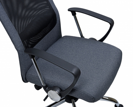 Офисное кресло для персонала DOBRIN PIERCE LMR-119B серый, основание хромированная сталь