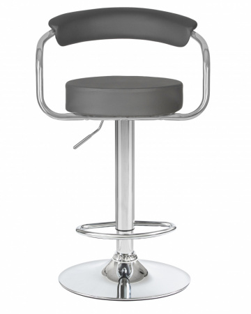 Барный стул на газлифте DOBRIN MARTA серый экокожа, цвет основания хром