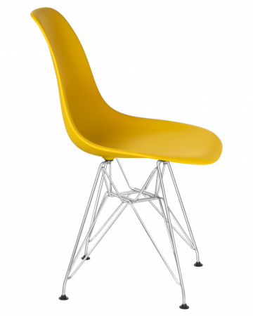 Обеденный стул DOBRIN DSR, ножки хром, цвет желтый пластик (Y-01)  