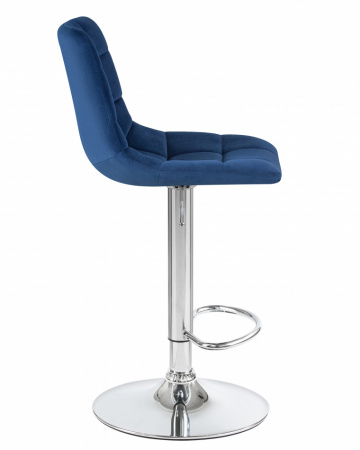 Барный стул на газлифте DOBRIN TAILOR LM-5017 синий велюр, цвет основания хром