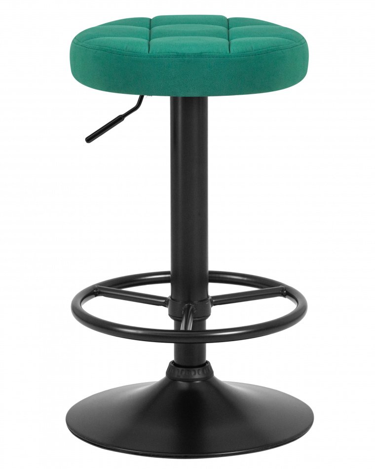 Барный стул на газлифте WX-2009 Спутник зеленый велюр, цвет основания черный