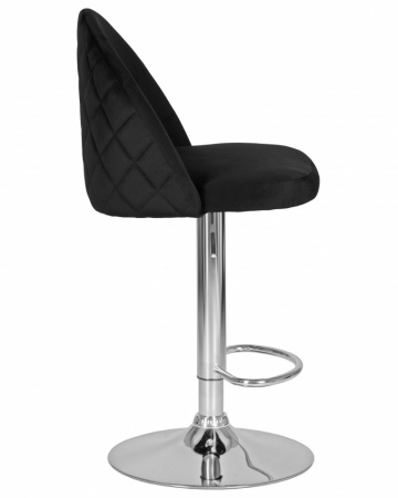 Барный стул на газлифте DOBRIN MILANA LM-3036, черный велюр, основание хром сталь