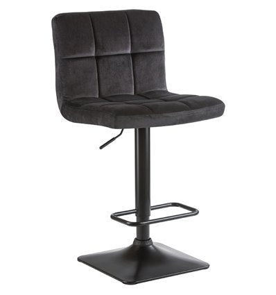 Барный стул на газлифте DOBRIN DOMINIC LM-5018, черный велюр (MJ9-101), цвет основания черный