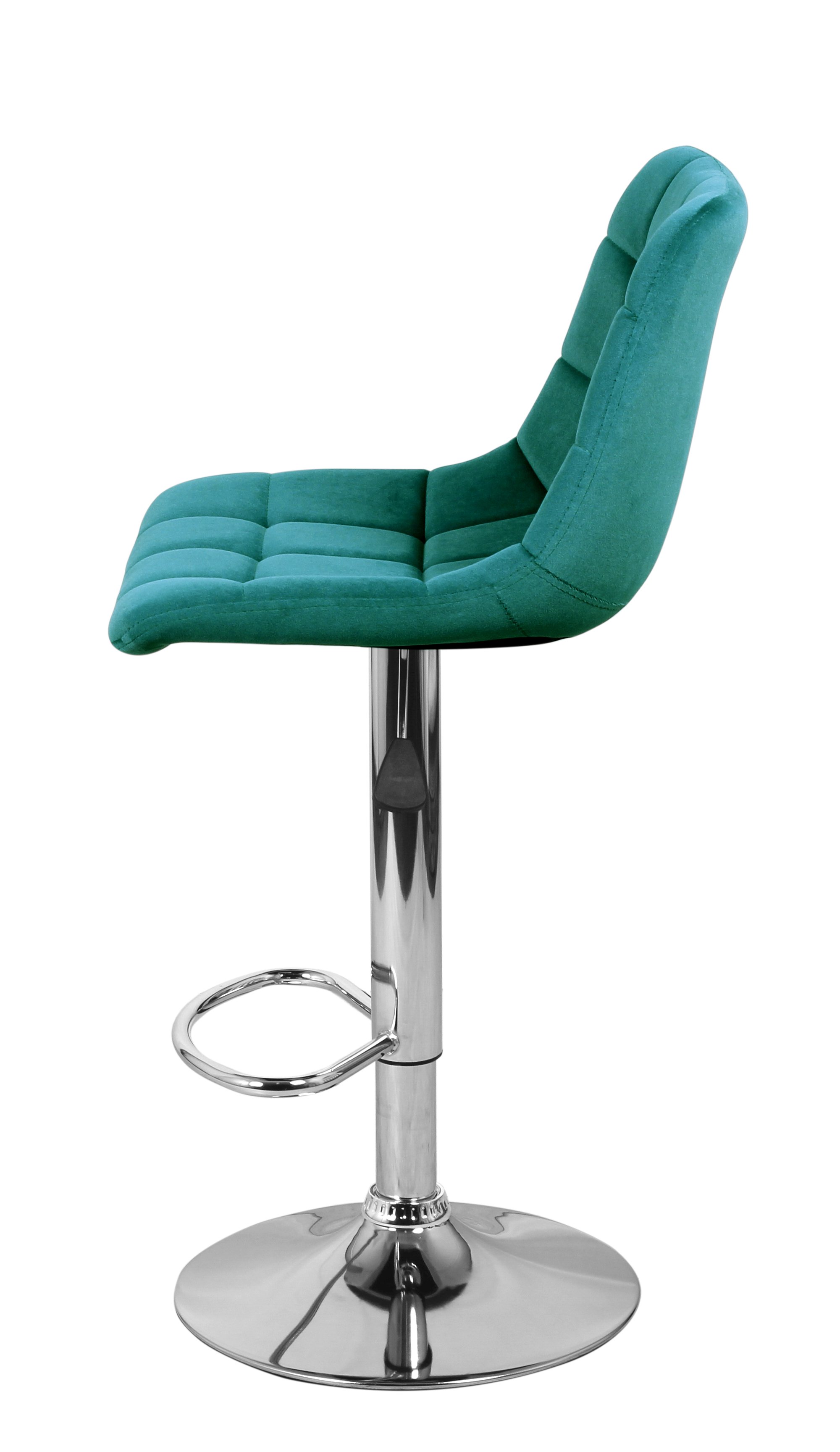 Барный стул на газлифте ТУЛОН WX-2819 зеленый велюр, основание хромированная сталь