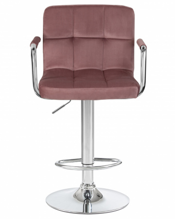 Барный стул на газлифте DOBRIN KRUGER ARM LM-5011 велюр пудрово-розовый 