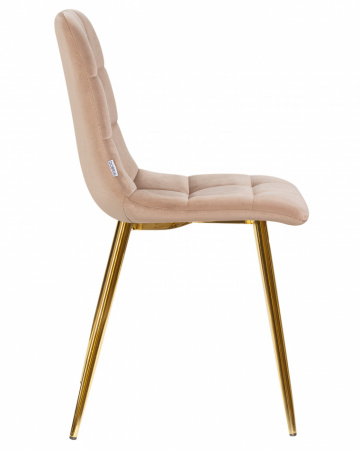 Обеденный стул DOBRIN ALEX, золотые ножки, мокко велюр (V108-104)