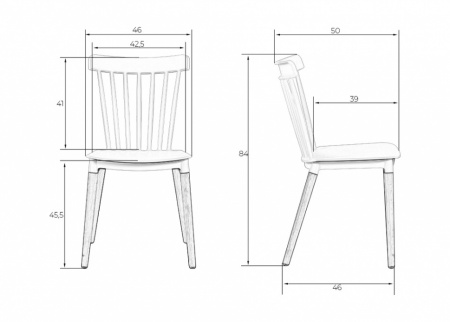Обеденный стул DOBRIN THEO 687PP-LMZL, ножки светлый бук, цвет темно-серый пластик (GR-04)