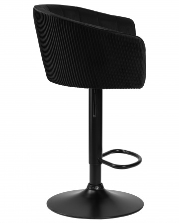 Барный стул на газлифте DOBRIN DARCY BLACK, черный велюр, основание черный