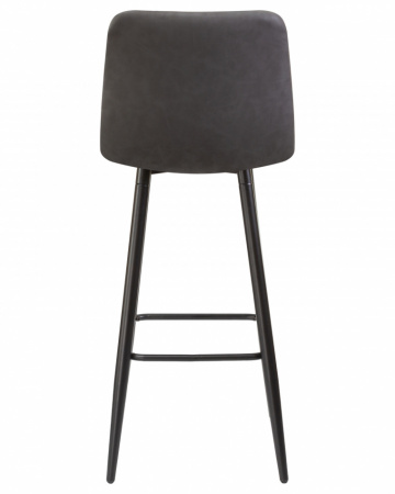 Барный стул DOBRIN NICOLE LML-8078, черные матовые ножки, серая антрацитовая винтажная экокожа (RU-08)