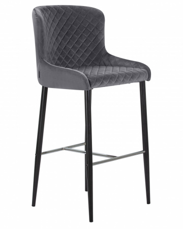 Барный стул DOBRIN CHRISTIAN'75 LML-8297, темно-серый велюр (V108-91), черные ножки