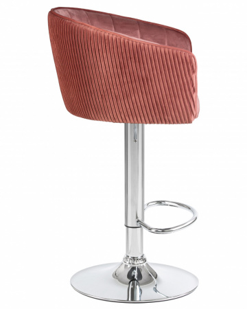 Барный стул на газлифте DOBRIN DARCY LM-5025, бронзово-розовый велюр (1922-17), цвет основания хром
