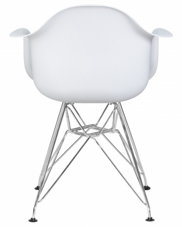 Обеденный стул DOBRIN DAW CHROME, цвет сиденья белый, цвет основания хромированная сталь