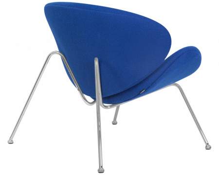 Кресло дизайнерское DOBRIN EMILY LMO-72 синяя ткань AF6, хромированная сталь