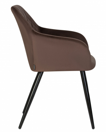 Обеденный стул DOBRIN 8266-LML ROBERT, черные матовые ножки, велюр V108-76 Горький шоколад