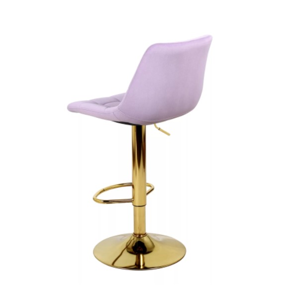 Барный стул на газлифте ДИЖОН WX-2822 сиреневый велюр, цвет основания золотой
