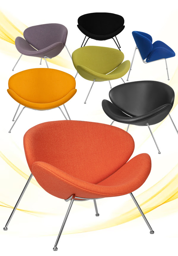 Новый цвет дизайнерское кресло DOBRIN EMILY в оранжевом цвете