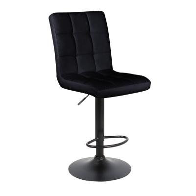 Барный стул на газлифте ПАРКЕР WX-2517 черный велюр, цвет основания черный
