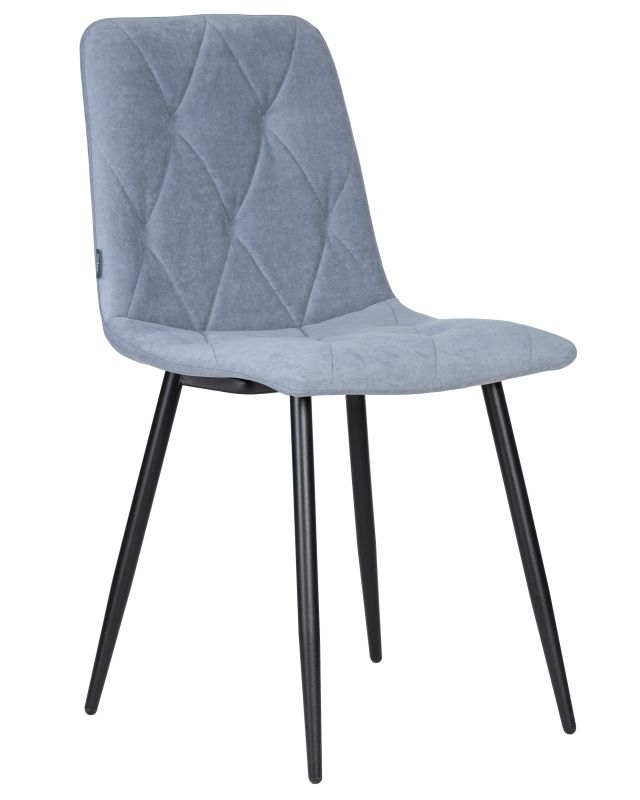 Обеденный стул DOBRIN CHILLY ROMBO, Серо-голубой Simple 26, основание черное