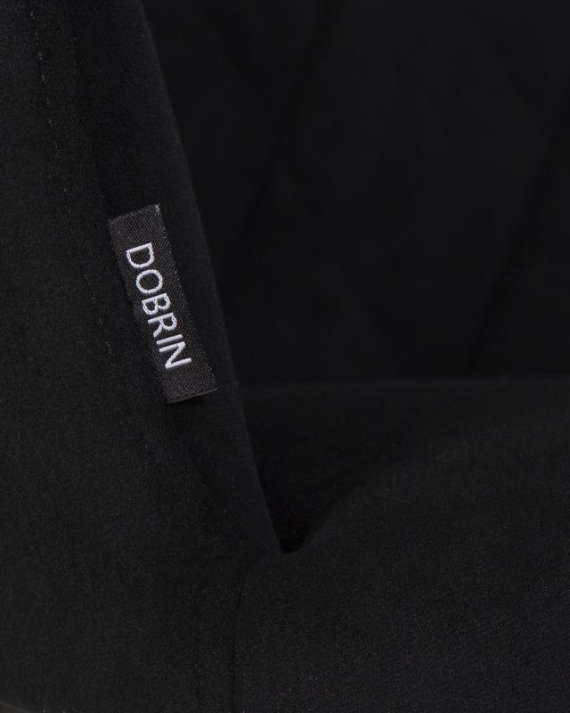 Обеденный стул DOBRIN ROBY, цвет сиденья Catania Black велюр, цвет основания черный муар