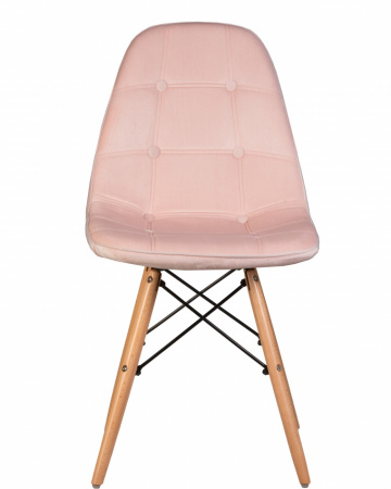 Обеденный стул DOBRIN BENNET, ножки светлый бук, пудрово-розовый велюр (HLR-39)