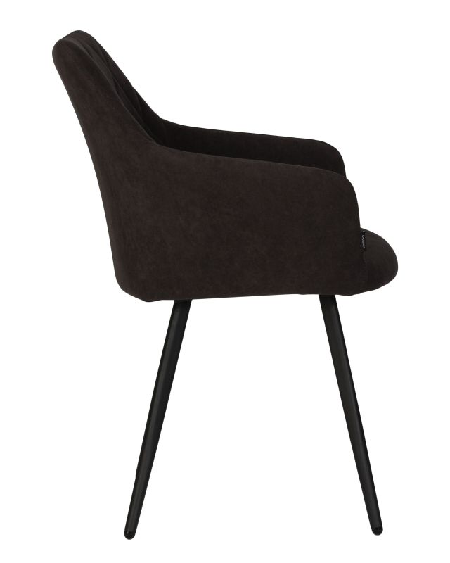 Обеденный стул DOBRIN ROBY, цвет сиденья Catania Espresso велюр, цвет основания черный муар