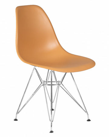 Обеденный стул DOBRIN DSR, ножки хром, цвет персиковый пластик (NX-Y-06) 