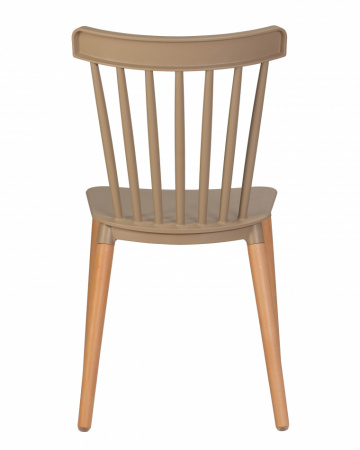 Обеденный стул DOBRIN THEO 687PP-LMZL, ножки светлый бук, цвет бежевый пластик (GR-03)