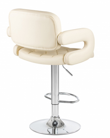 Барный стул на газлифте DOBRIN TIESTO LM-3460, кремовый экокожа, цвет основания хром 