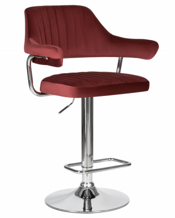 Барный стул на газлифте DOBRIN CHARLY LM-5019 винный велюр (MJ9-35), цвет основания хром