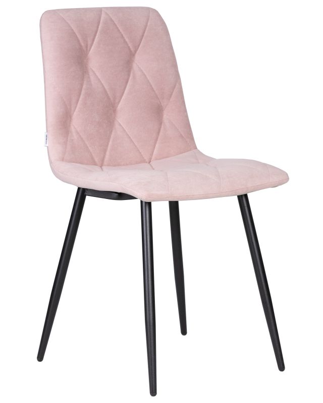 Обеденный стул DOBRIN CHILLY ROMBO, Розовый Simple 03, основание черное