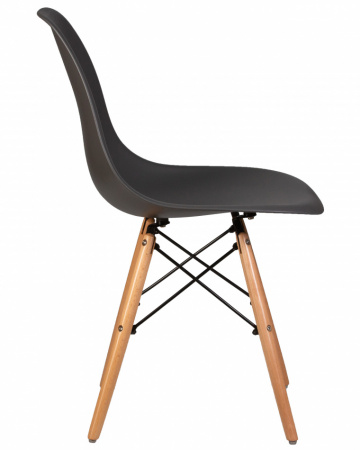 Обеденный стул DOBRIN DSW, ножки светлый бук, цвет тёмно-серый (GR-04) пластик 