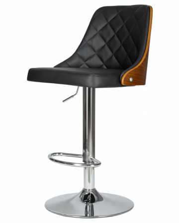 Барный стул на газлифте DOBRIN MARTIN LMZ-6028, черный PU ABA 001, основание хромированная сталь