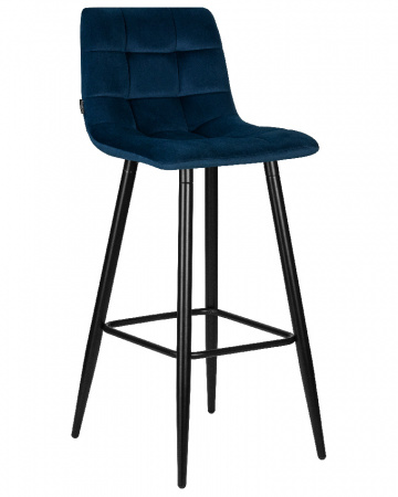 Барный стул DOBRIN NICOLE LML-8078, черные матовые ножки, темно-синий велюр (108-95)
