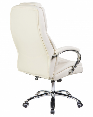 Офисное кресло для руководителей DOBRIN CHESTER LMR-114B, кремовый, основание хром сталь