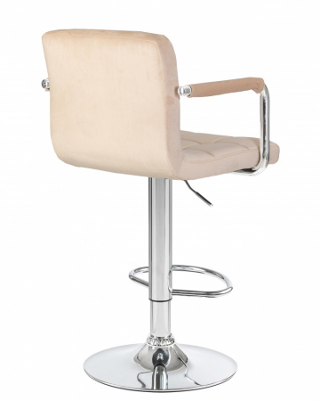 Барный стул KRUGER ARM LM-5011 велюр бежевый DOBRIN