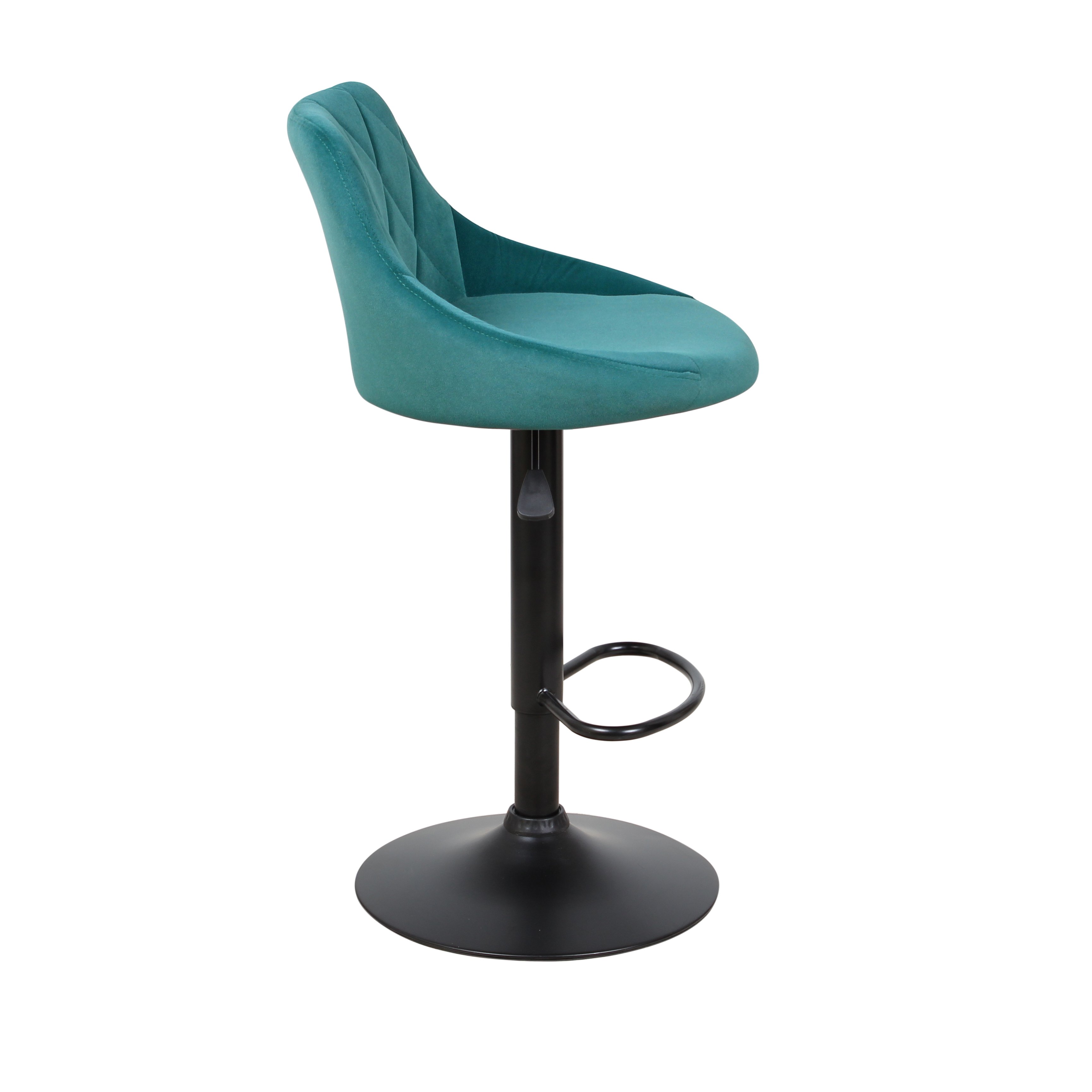 Барный стул на газлифте ПРЕСТИЖ WX-2397 зеленый велюр, цвет основания черный