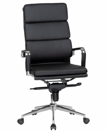 Офисное кресло для руководителей DOBRIN ARNOLD LMR-103F, черный, основание хром сталь
