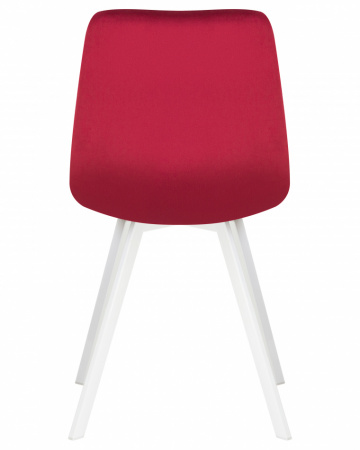 Обеденный стул DOBRIN ALEX SQUARE, белые ножки, бордовый велюр (V108-85)