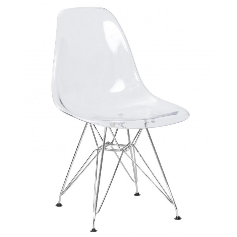 Обеденный стул DOBRIN DSW CASPER, ножки хром, цвет прозрачный