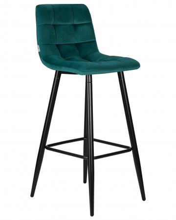 Барный стул DOBRIN NICOLE LML-8078, черные матовые ножки, морской волны велюр (108-119)
