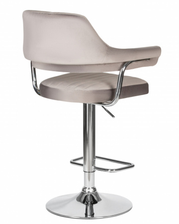 Барный стул на газлифте DOBRIN CHARLY LM-5019, серый велюр (MJ9-75), цвет основания хром