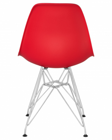 Обеденный стул DOBRIN DSR, ножки хром, цвет красный пластик (R-02)  