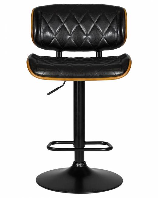 Барный стул на газлифте DOBRIN MORGAN LMZ-6929_BlackBase коричневое дерево, черный глянец PU ABD 002