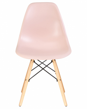 Обеденный стул DOBRIN DSW, ножки светлый бук, цвет светло-розовый (PK-02) пластик 