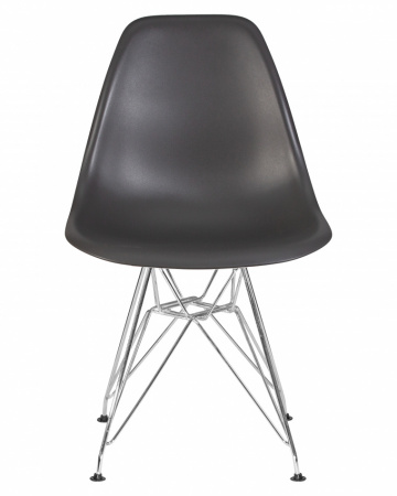 Обеденный стул DOBRIN DSR, ножки хром, цвет тёмно-серый пластик (GR-04)